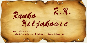 Ranko Miljaković vizit kartica